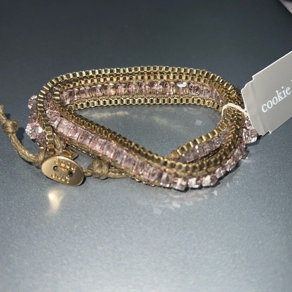 Cookie Lee Gold Tone and Light Pink Genuine Crystal Bracelet NWT - Picture 5 of 7